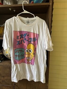 Mr. Sparkle Simpsons Graphic Tee with Pink & Yellow Print
